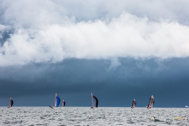 Black skies - 29er European Championship 2012 Day 5 © Robert Hajduk